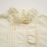 GATHER COLLAR BLOUSE STRIPE