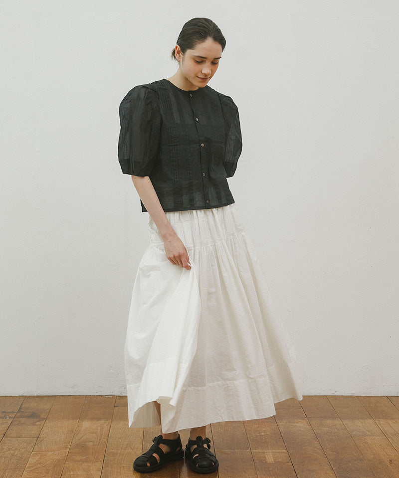 HAND PLEATED SKIRT KHADI
