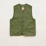 V01 WORK SUIT VEST SLUB SATEEN