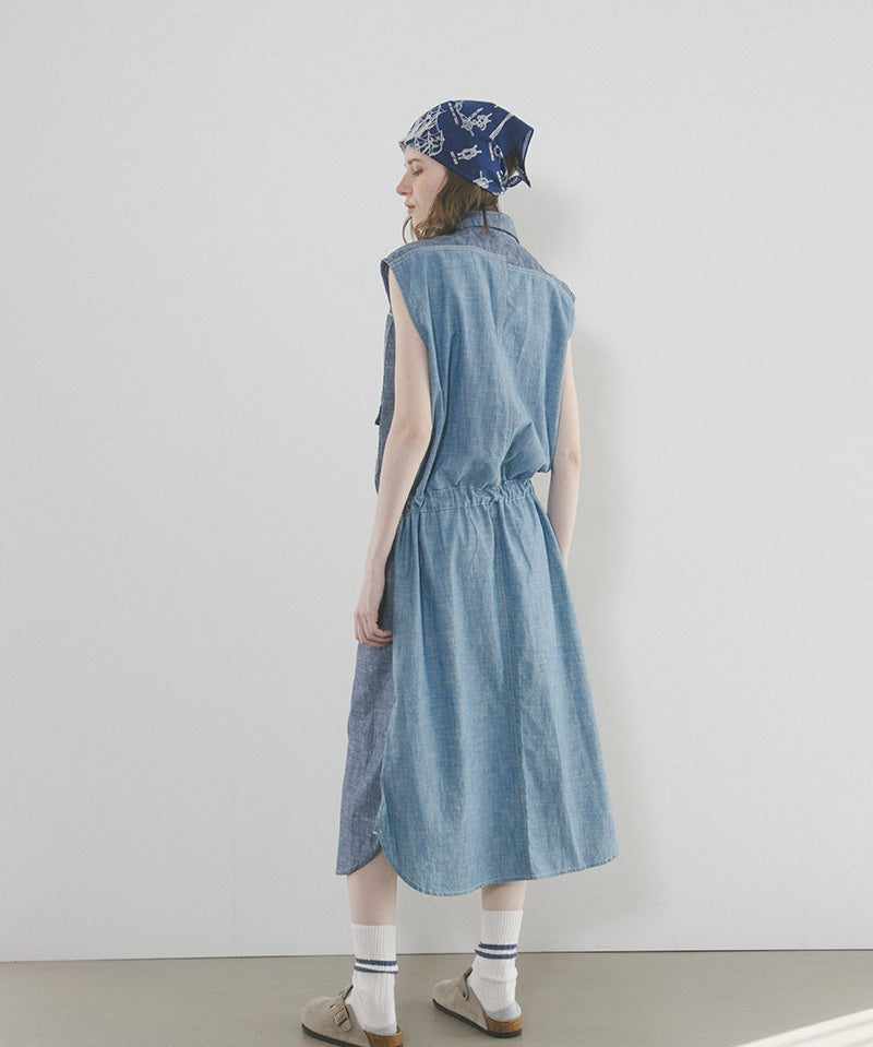 D51A WORK SH DR 2TONE CHAMBRAY