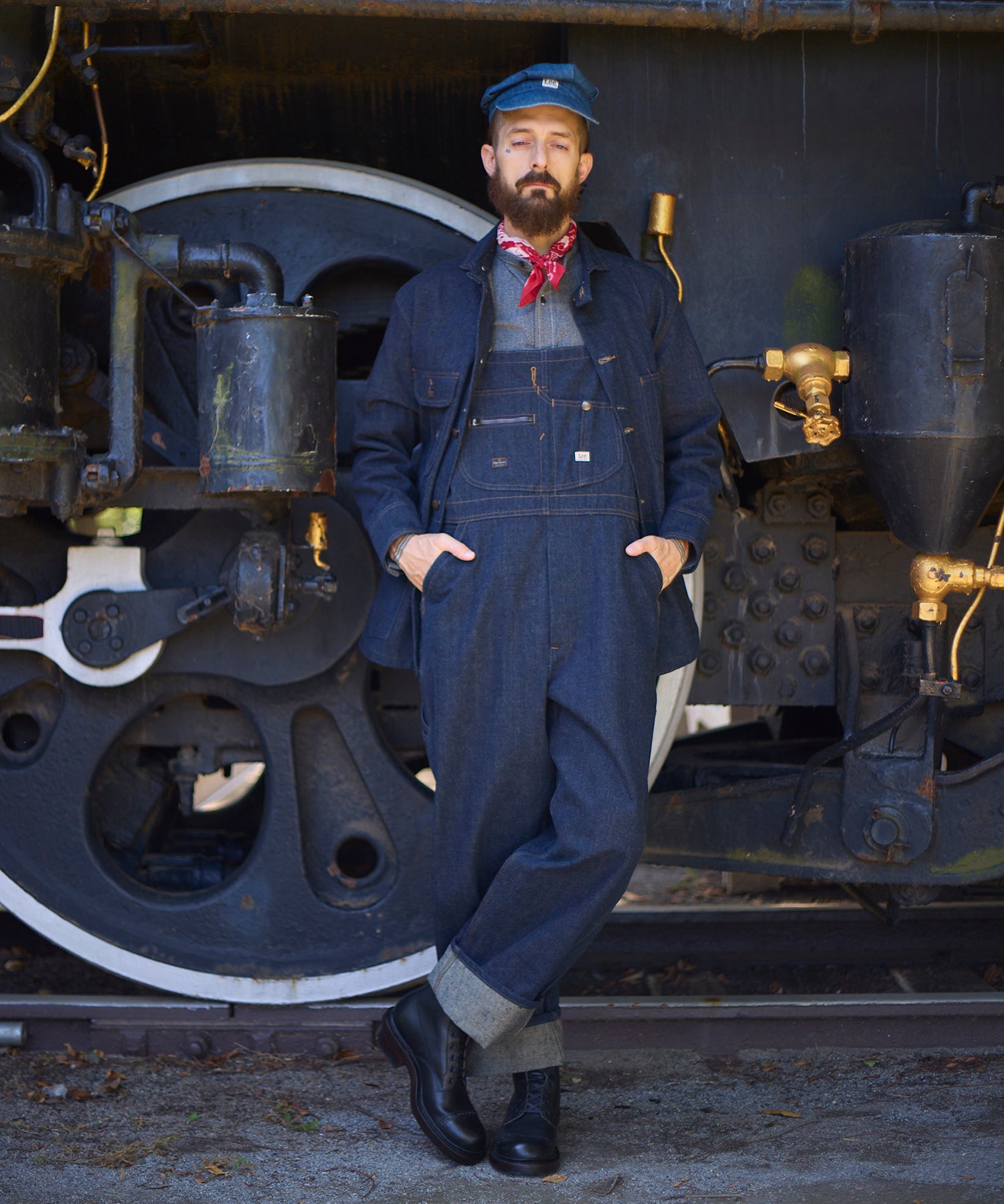 Lee × Nigel Cabourn ʼOXʼed Silverʼ - RAILWAY MAN OVERALLS