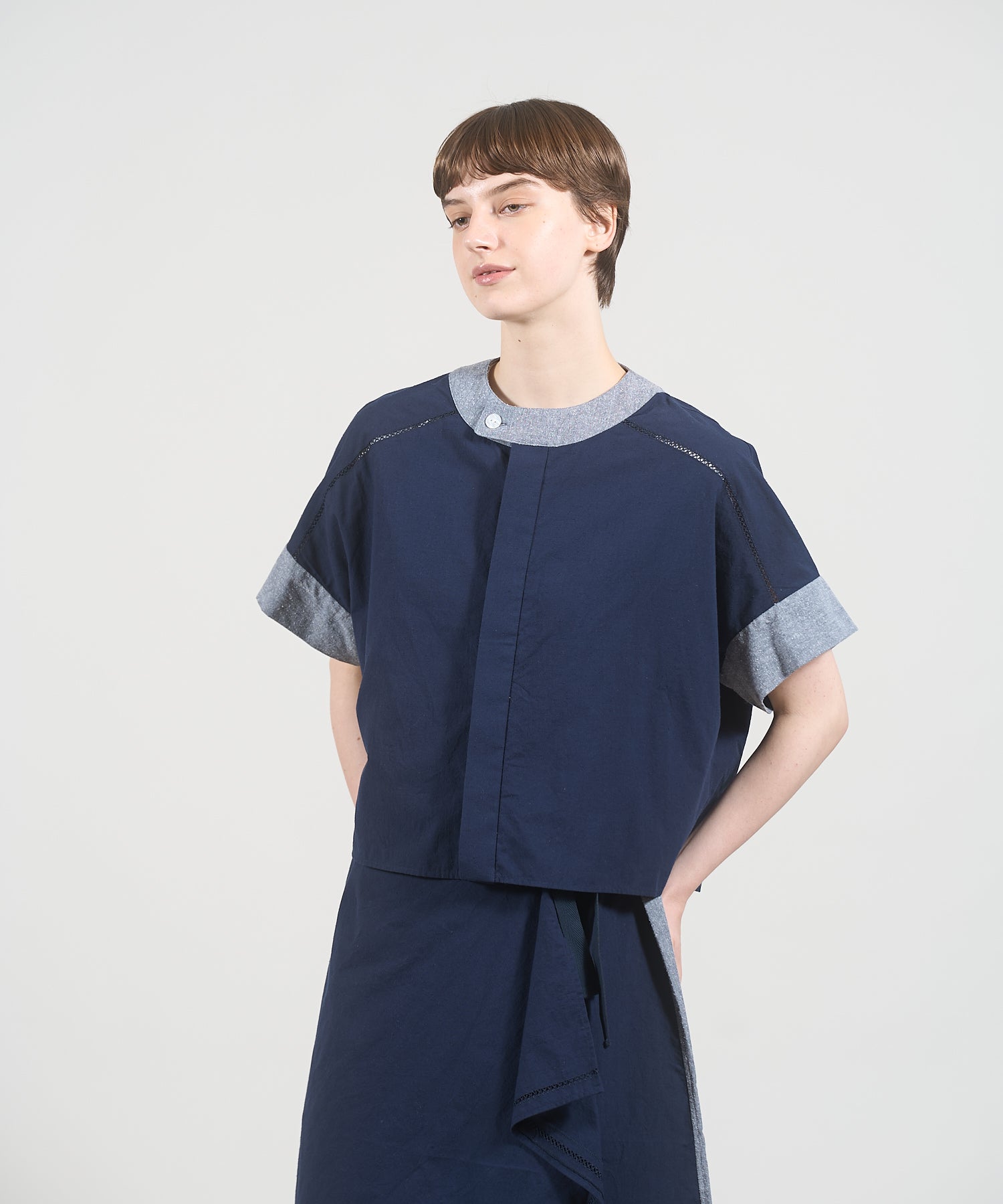50s CREW NECK BLOUSE NOIL