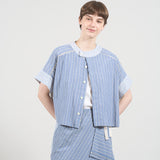 50s CREW NECK BLOUSE STRIPE