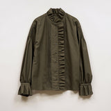GATHER COLLAR BLOUSE WOOL
