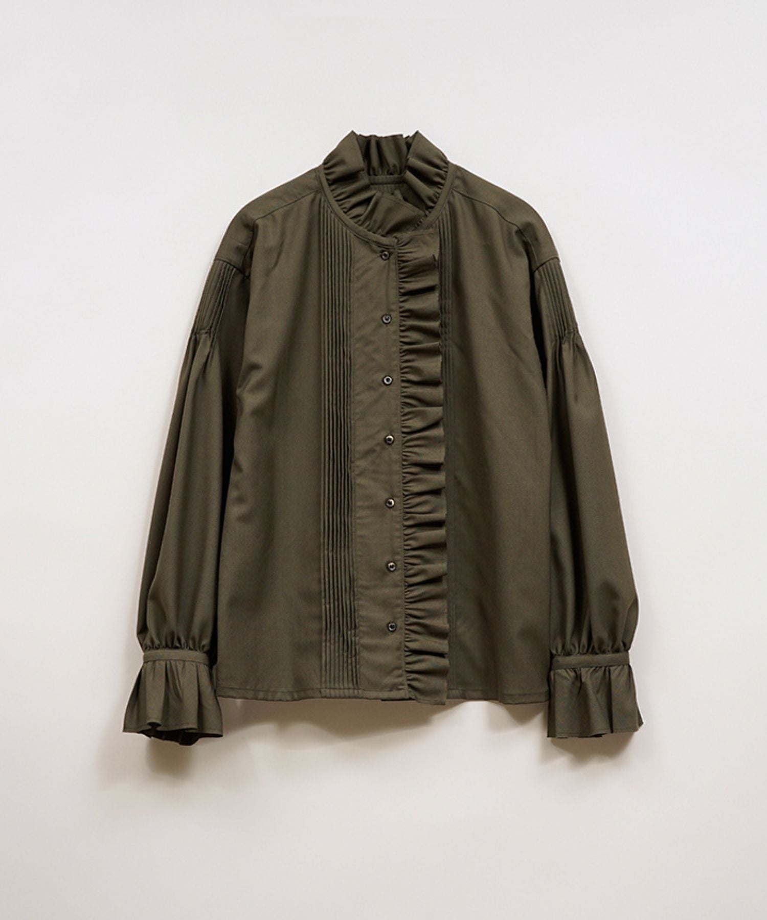 GATHER COLLAR BLOUSE WOOL
