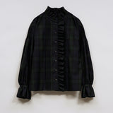 GATHER COLLAR BLOUSE WOOL