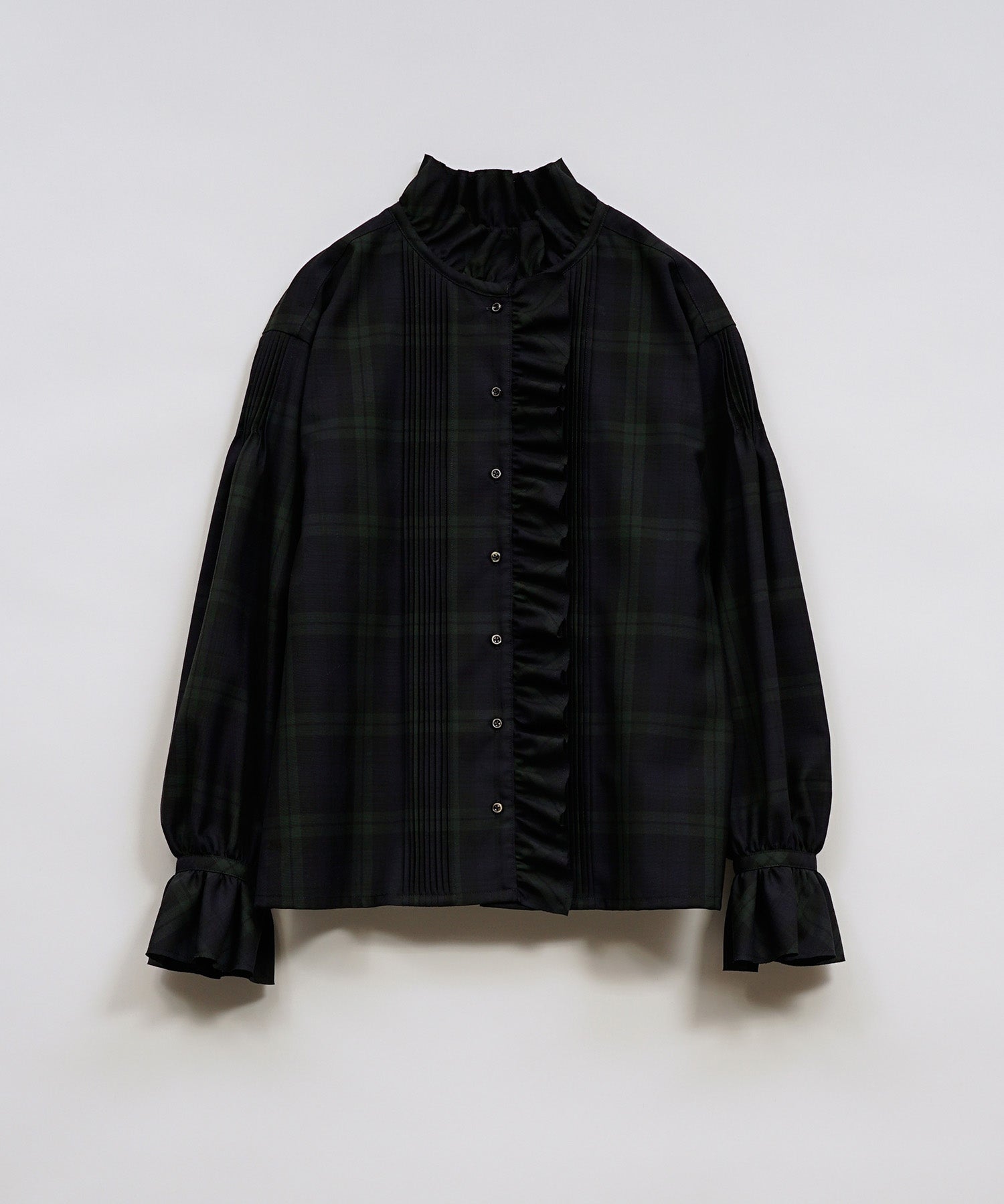 GATHER COLLAR BLOUSE WOOL