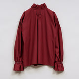 GATHER COLLAR BLOUSE WOOL