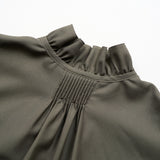 GATHER COLLAR BLOUSE WOOL