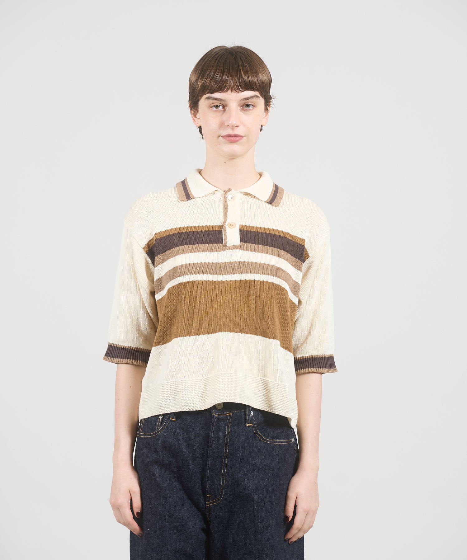 BORDER KNIT POLO