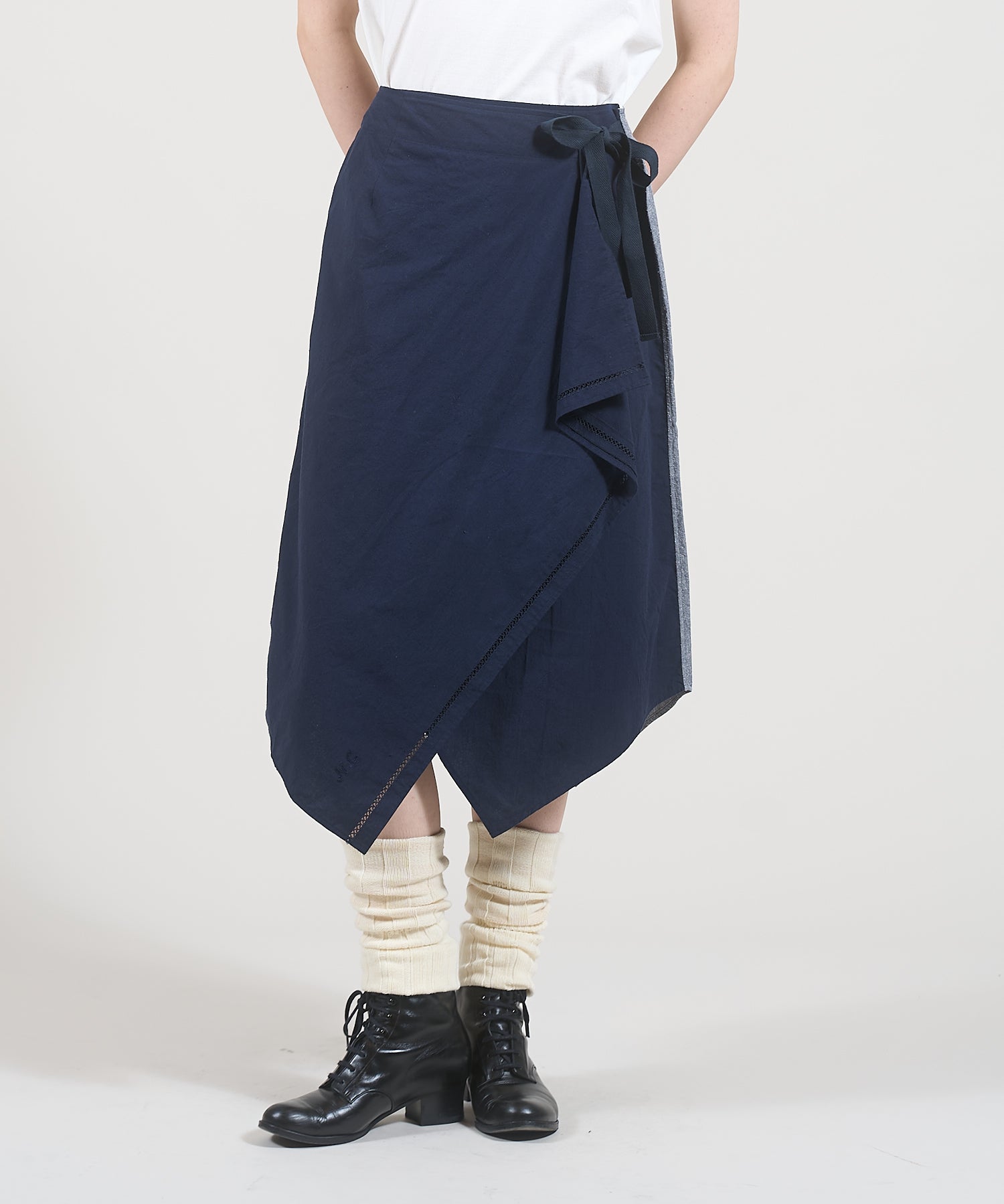 HANDKERCHIEF HEM WRAP SKIRT NOIL