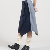 HANDKERCHIEF HEM WRAP SKIRT NOIL