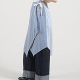 HANDKERCHIEF HEM WRAP SKIRT STRIPE