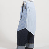 HANDKERCHIEF HEM WRAP SKIRT STRIPE