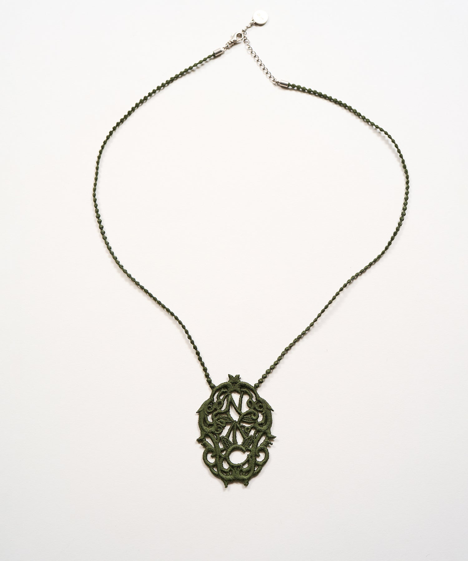 ANTIQUE LACE INITIAL LONG NECK