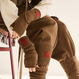 WOOL FINGERLESS GLOVES